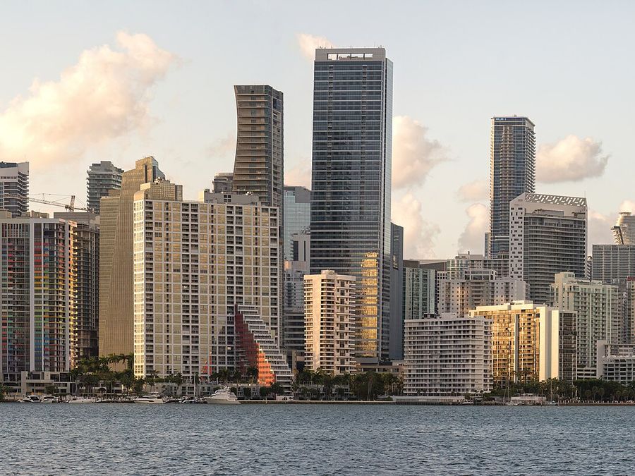 Downtown Miami skyline across Biscayne Bay